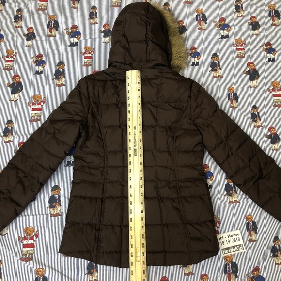 Tommy Hilfiger Quilted Parka Brown Hooded Jacket S - Picture 8 of 8
